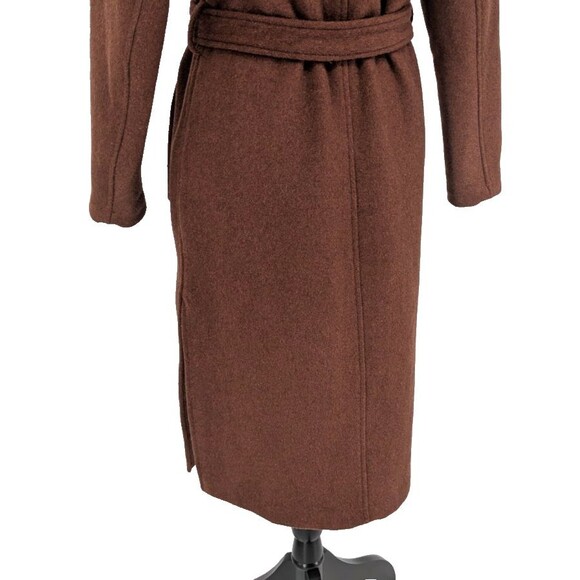 ABERCROMBIE & FITCH Wrap Coat Small Wool Blend Rust Preppy Academia Chic - Picture 12 of 15